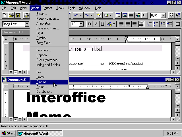 Microsoft Word 95 - Edit2